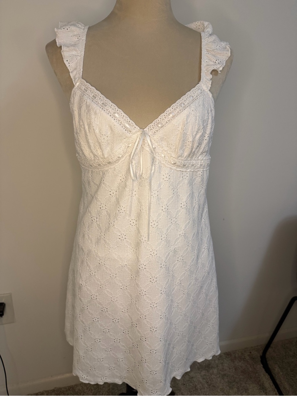 New! Target White Lace Eyelet Chemise Sundress Women’s M